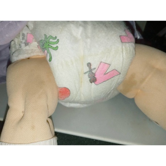 HTF Vtg 1987 Hair Grow Cabbage Patch Lemon Blonde HM 22 Purple Dress P Factory - Picture 10 of 11